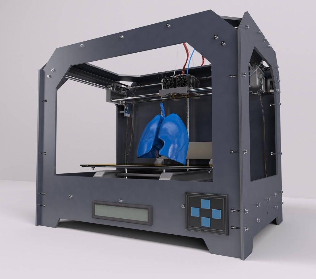 3D Render of 3 Dimensional  Printer